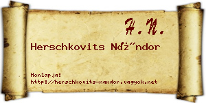 Herschkovits Nándor névjegykártya